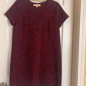 LOFT Women's Burgundy Knit Dress
